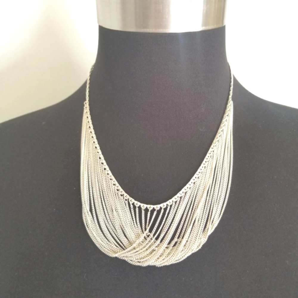 Silber Drape Chains Necklace